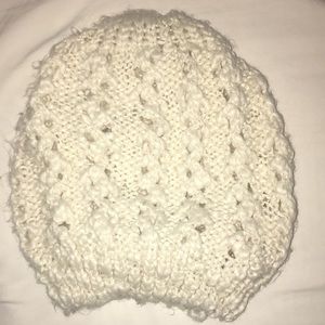 Cream knitted beanie